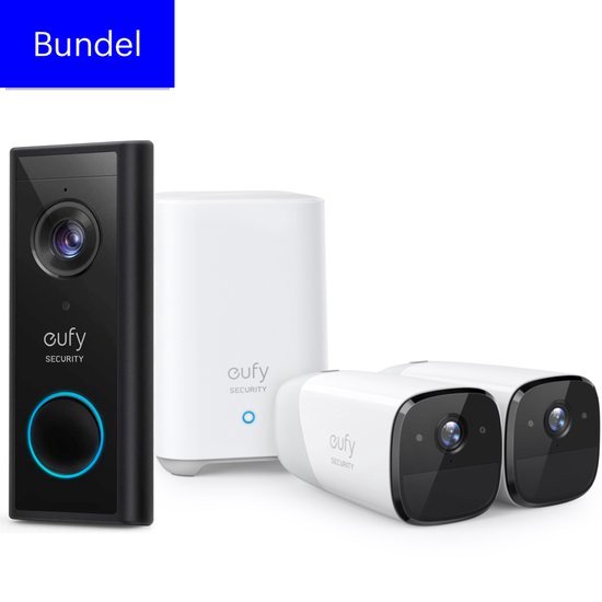 Eufy 4in1 starter bundel Eufy deurbel met Homebase 2 en 2x Eufycam