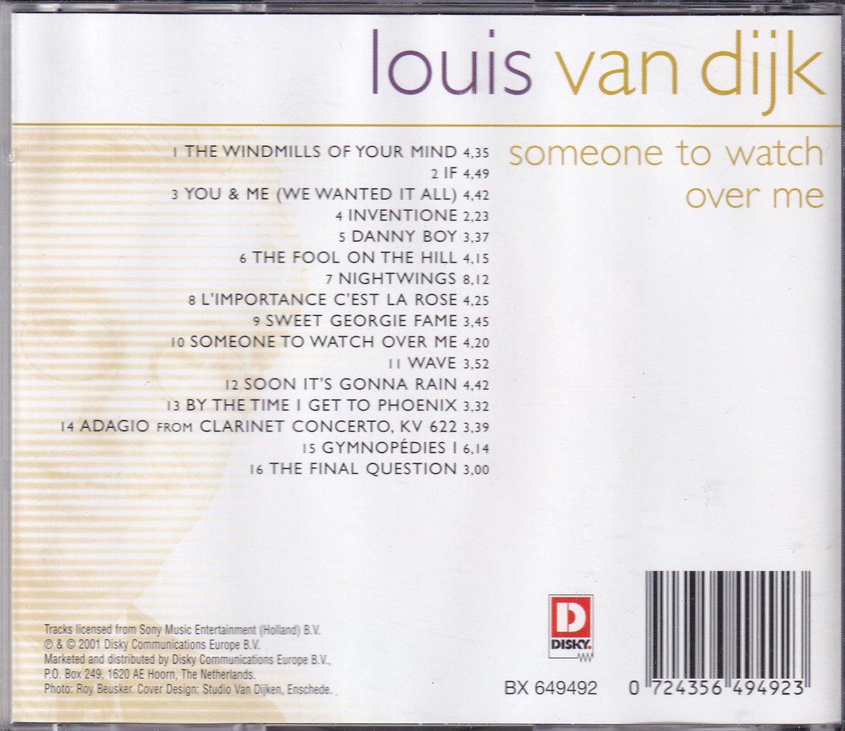 Someone to watch over me Louis van Dijk Louis van Dijk CD album Muziek bol