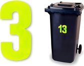 Reflecterend huisnummer kliko sticker - nummer 3 - geel - container sticker - afvalbak nummer - vuilnisbak - brievenbus - CoverArt