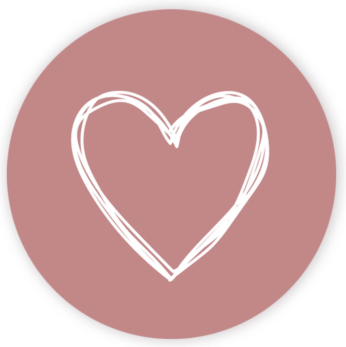 Hartjes sticker oudroze - cadeausticker hartje - sluitsticker cadeau - sticker inpakken - 20 stuks