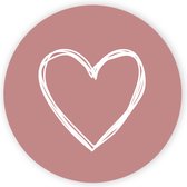 20 Autocollants Coeur Vieux Rose - Autocollant cadeau - étiquette de voeux - autocollant de fermeture