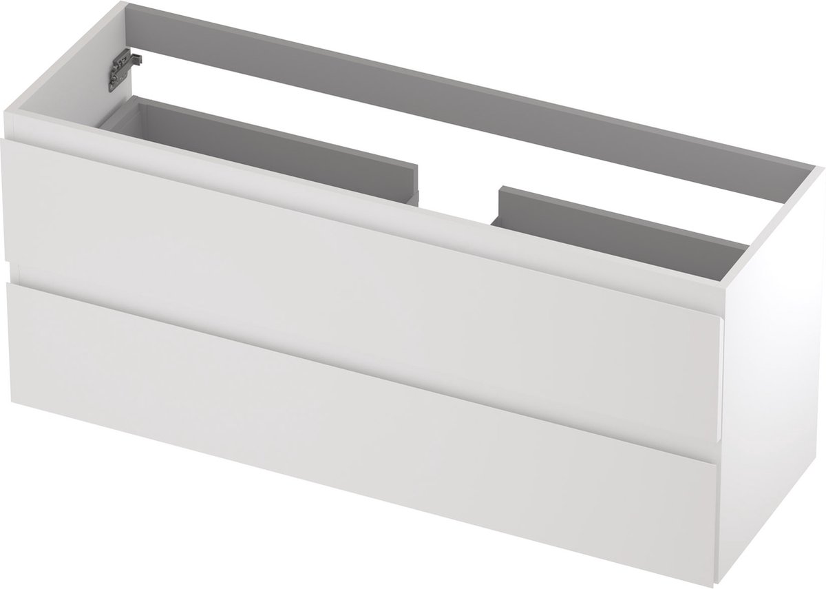 INK® wastafelonderkast 2 laden greeploos gelakt 120x40x52cm, mat wit
