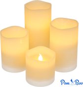 Led kaarsen set van 4 - Echte Wax - Veilige kaars - batterij - Brandveilig - Kindveilig - Realistisch bewegende vlam - Decoratie - Tijd timer