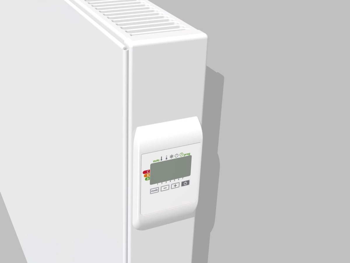 Vasco E panel h fl elektrische paneelradiator 60x100cm 1250watt Staal Traffic White