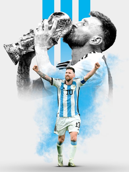 Lionel Messi Poster - Voetbal Poster - Sport - Bekende Voetballer - Argentinië - Posters Geschikt om in te lijsten - 43,2 x 61 cm (A2+) - Voetbal Cadeau