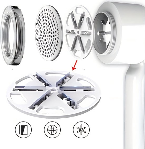 Épilateur - Éliminateur de peluches électrique - Tondeuse à peluches rechargeable - Dépilleur - Rouleau à peluches - 5x Couteaux - Grijs