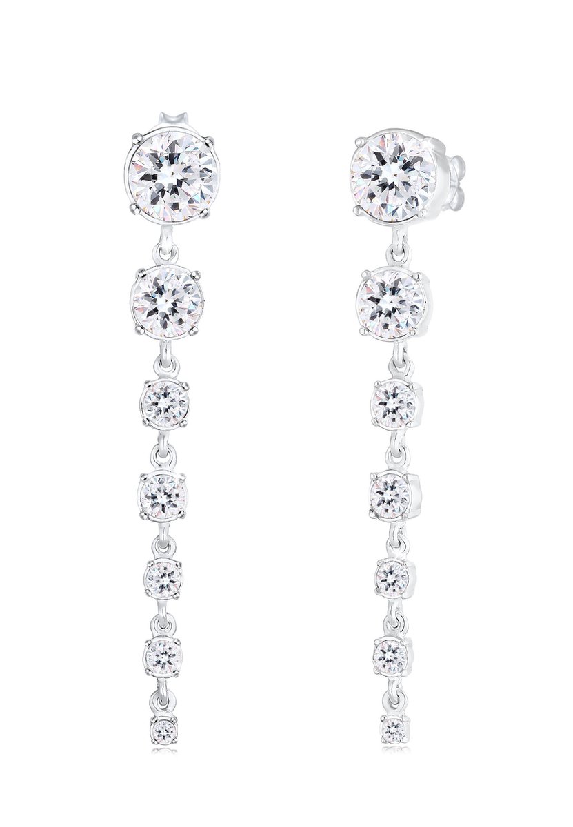 Elli PREMIUM - Oorbellen - Dames Oor Hanger Betoverend met Kristallen in 925 Sterling Zilver - Dames