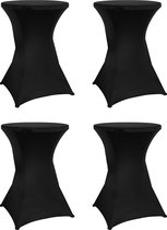 Saaf Statafelrok set - 4 stuks - ∅80-85 x 110cm - Statafelhoes - Wasbaar en Elastisch - Zwart