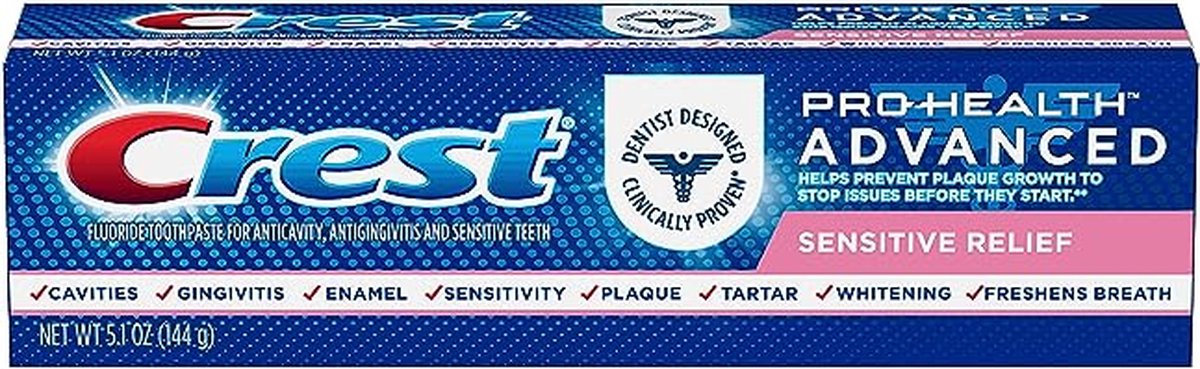Crest Pro-Health Advanced Sensitive & Enamel Shield Tandpasta (145g) – Voor Gevoelige Tanden & Sterkere Glazuurbescherming
