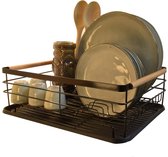 Chefs Cuisine Égouttoir à vaisselle avec égouttoir - Égouttoir à vaisselle - Égouttoir à vaisselle métal noir - Inox