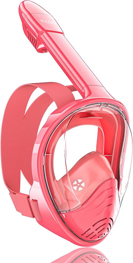 Masque de plongée Vicon pour enfants - 4 à 12 ans - Ensemble de tuba Rose - Masque de plongée Face pour enfant - Masque avec tuba