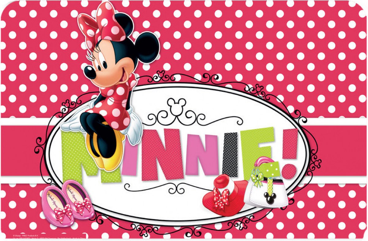 Disney Minnie placemats/onderleggers - 2 stuks - kunststof 43*28cm