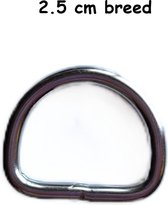 D-ring - RVS ijzerwaren - 3 stuksn - D- ring - Binnenmaat 2,5 cm breed - Hobby - Naaien - Ijzerwaren