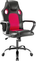 Gaming stoel Bureaustoel Draaistoel Computerstoel Werkstoel Bureaustoel Ergonomische stoel Racestoel Lederen stoel PC-gamingstoel (Rood)