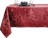 Kerst tafelkleed - Rody - 150x300cm - red - Damast