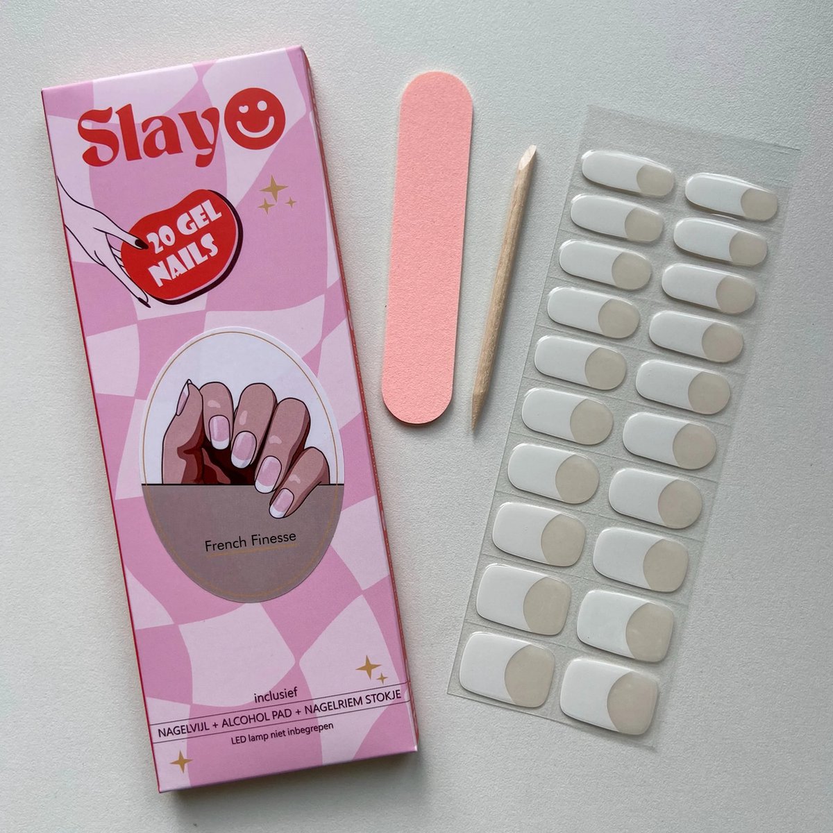 Slayo© - Gellak Stickers - French Finesse - Nagelstickers - French Manicure - Gel Nail Wrap - Nail Art Stickers - Nail Art - Gellak Nagels - Gel Nagel Stickers - Nail Wraps - LED/UV lamp nodig
