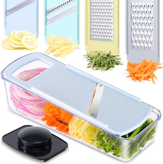 LaBlanc - Mandoline Réglable en Acier Inoxydable avec Lame Tranchante Intégrée, Coupe-Légumes LaBlanc - Mandoline Réglable en Acier Inoxydable avec Lame Tranchante Intégrée, Coupe-Légumes