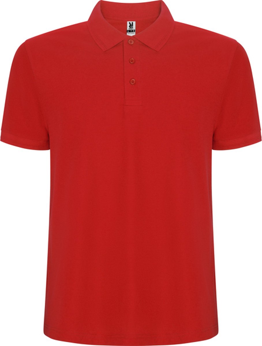 Rode heren unisex Polo korte mouwen Pegaso merk Roly Rood