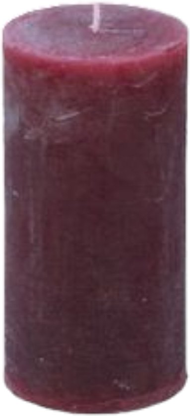 Branded By - Kaarsen 'Pillar' (Ø5cm x 10cm) - Wine Red (set van 9)