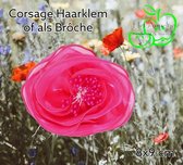 Corsage Ronde Bloem / Roos - 8x9 cm - Fuchsia Donker Roze - Brôche - Haar Duckklem - stof organza - 1 stuks - Bruiloft Gala Casual