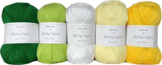 Ball Bundle - 70% bambou 30% fil de coton - Paquet de 5 boules - 5 x 50grammes - Nature (004) - Bébé Bamboo - Micha Yarns