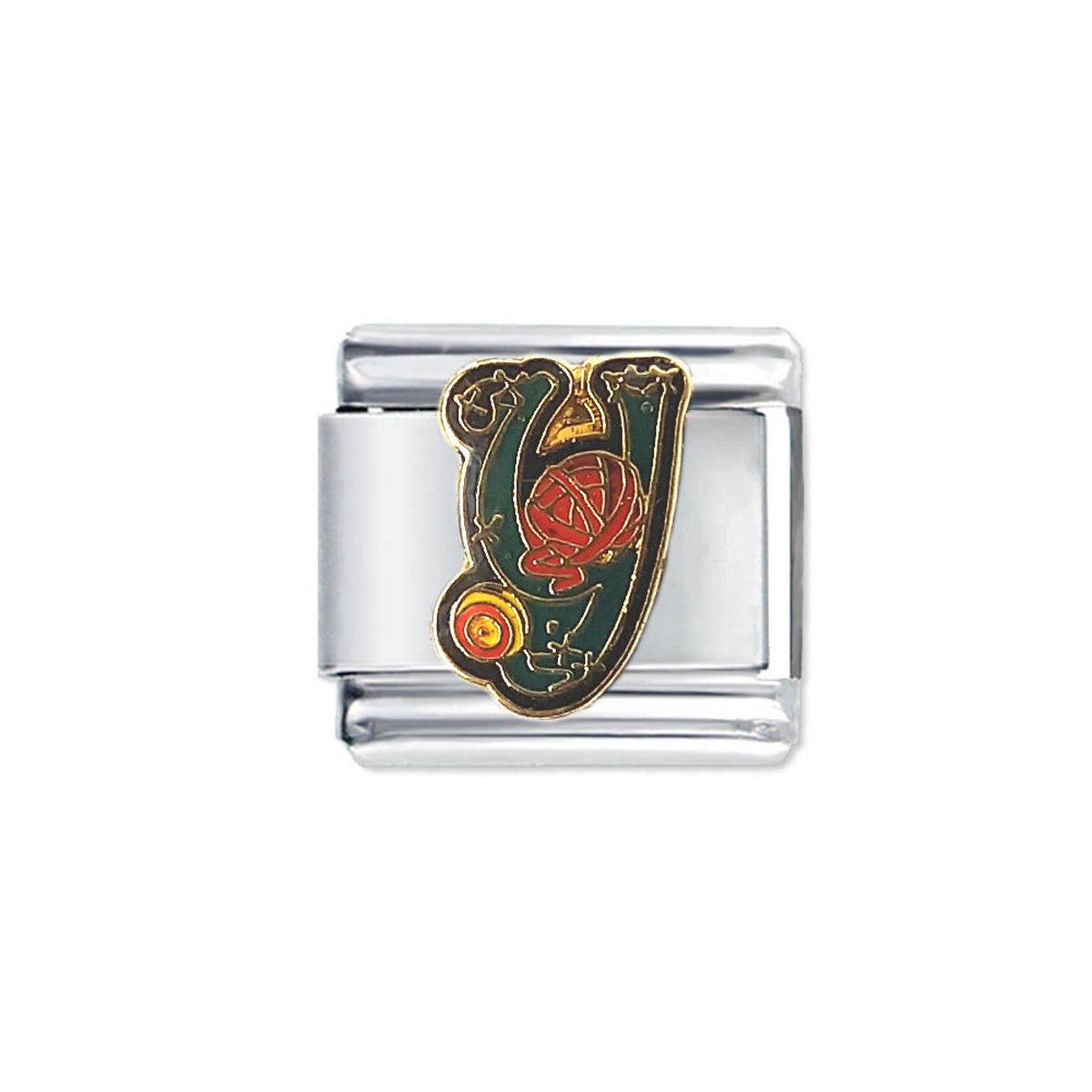 Schakel Bedel - Letter Y - Fun Colours - 9mm Schakel voor Italiaanse Bedelarmband