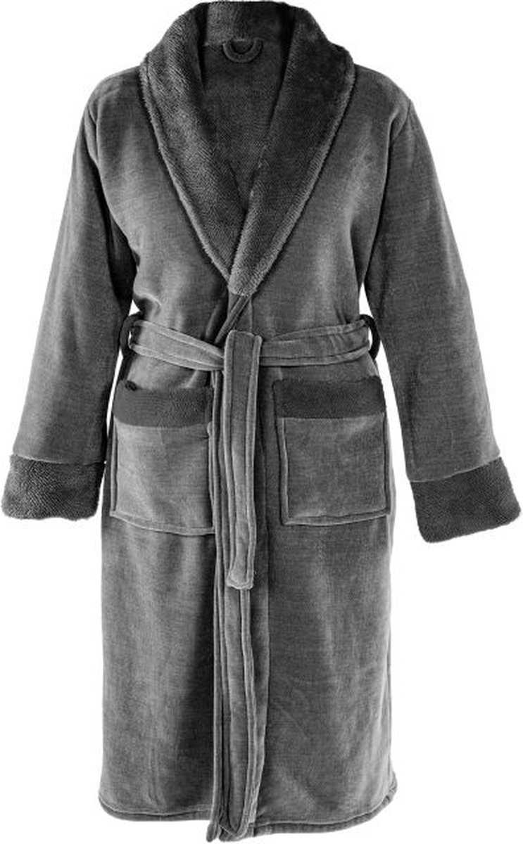Tiseco HOME STUDIO - Badjas - CHENILLE - 100% polyester - Grijs GREY