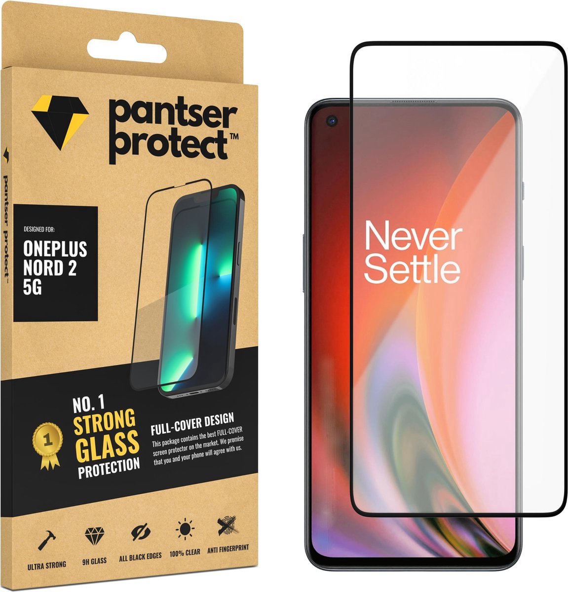 Pantser Protect™ Glass Screenprotector Geschikt voor Oneplus Nord 2 5G - Case Friendly - Premium Pantserglas - Glazen Screen Protector