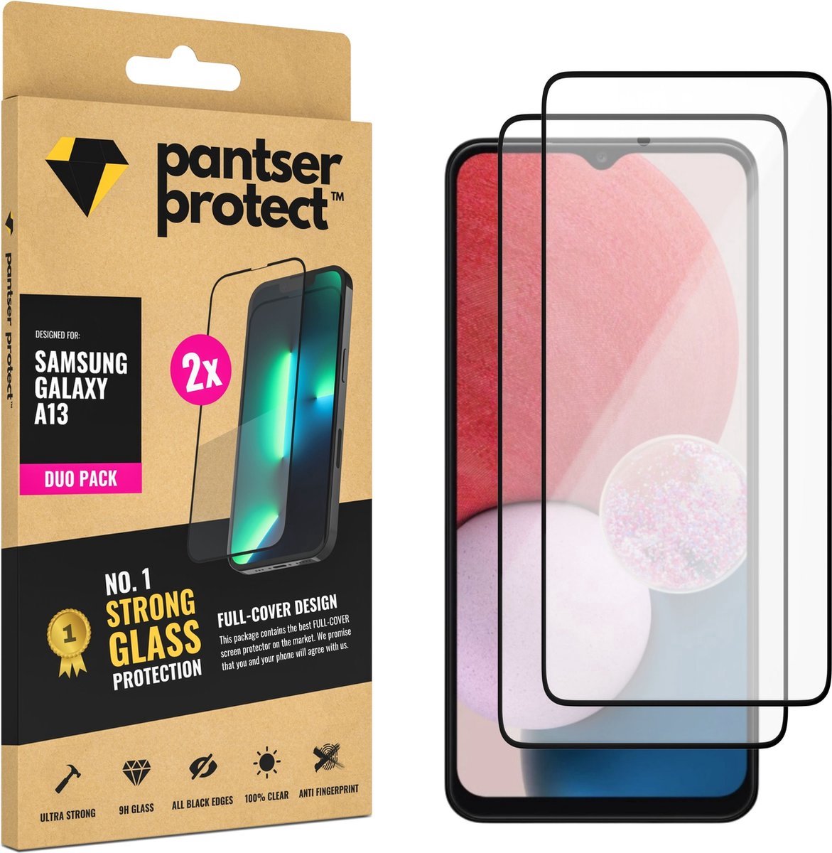 DUO-PACK - 2x Pantser Protect™ Glass Screenprotector Geschikt voor Samsung Galaxy A13 / A04s - Case Friendly - Premium Pantserglas - Glazen Screen Protector
