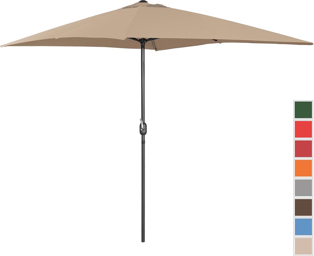 Uniprodo Parasol groot - taupe - rechthoekig - 200 x 300 cm