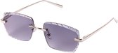 VIP DESIGNER Luxury Diamond Cut Gradient Grey | Silver - Zonnebril Heren En Dames Sunglasses UV Protected - Bril - Lenzen