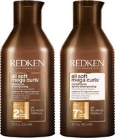 Redken CombiDeal - All Soft Mega Curls - Shampoo 300 ML & Conditioner 300 ML - voor krullend- of pluizend haar