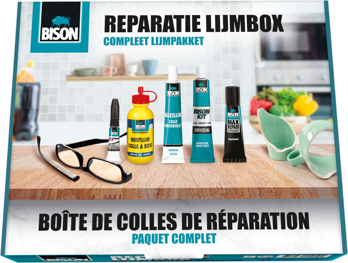 Bison - Compleet Reparatiepakket - inclusief 5 soorten lijm - Bison