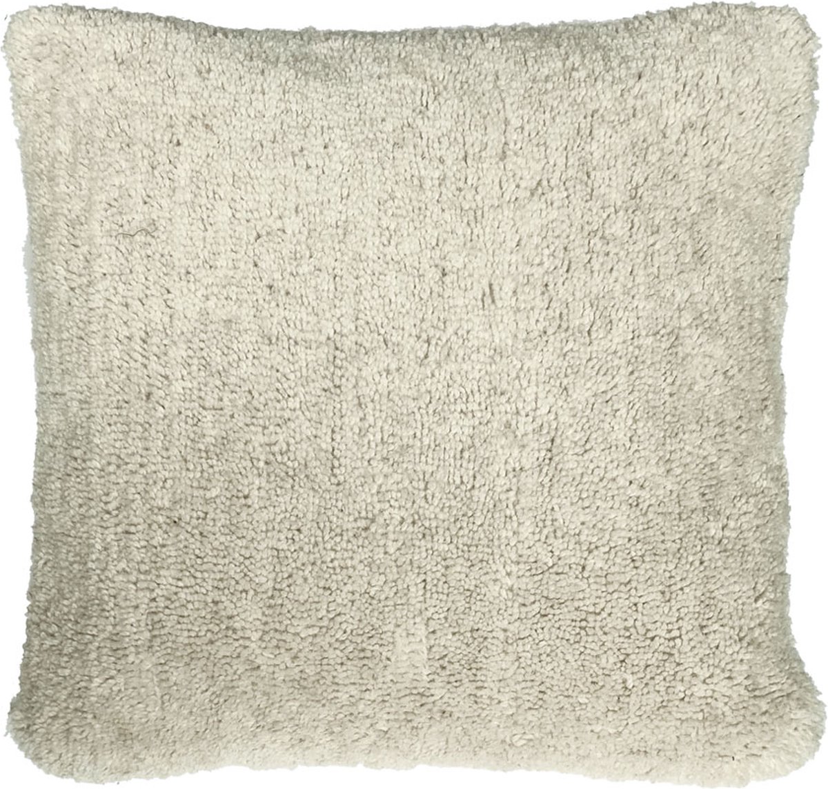 Tufted solid cushion ivory white