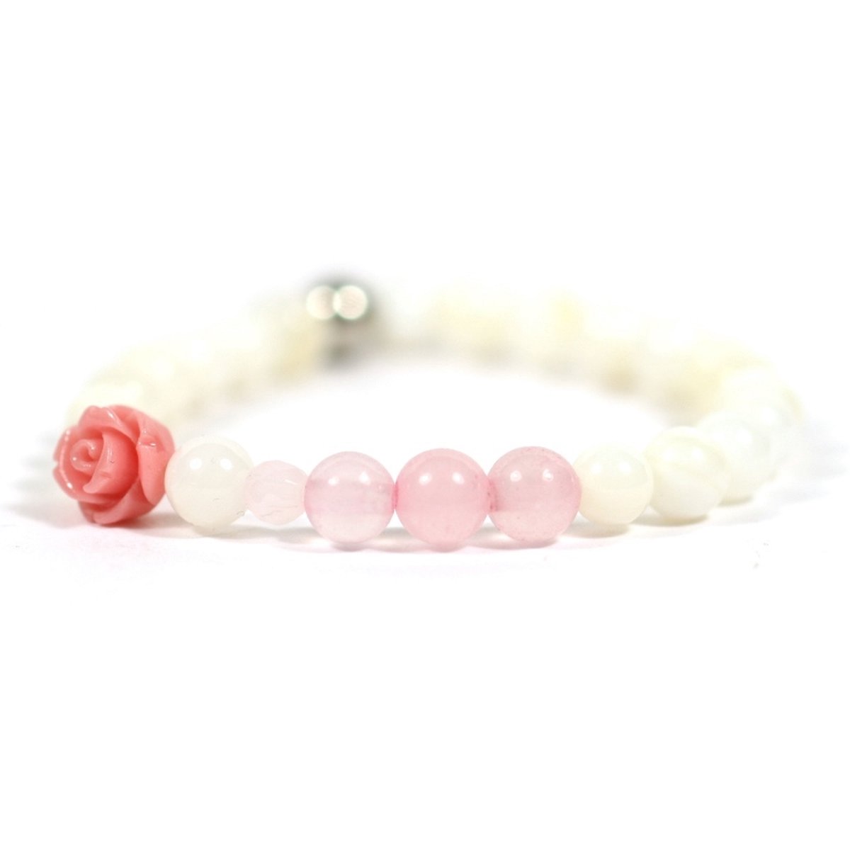 Heaven Eleven KIDS - meisjes - armband - edelsteen - parelmoer - 6mm - 14cm