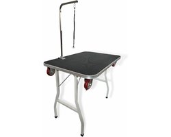 Trimtafel Honden Max Premium - Met Wielen en Trolley Functie - Met Trimarm en Trimlus - Anti-Slip Werkblad - Inklapbaar - Voor Hond en Puppy
