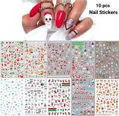 GUAPÀ® Nagelstickers diverse patronen | Kerst nagelstickers | Nail Art | Nageldecoratie kerstvormpjes | 10 Nagelstickers kerstvellen