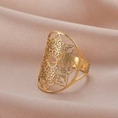 18K Gold Plated 'Flower Of Life' Pattern Ring