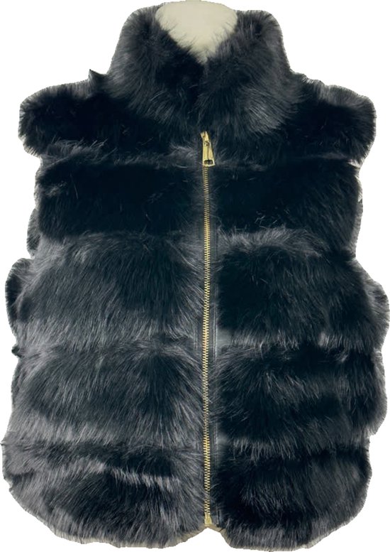 Manteau élégant en fausse fourrure pour femme - Chaud et doux - Disponible en 4 couleurs élégantes - Taille unique - Zwart