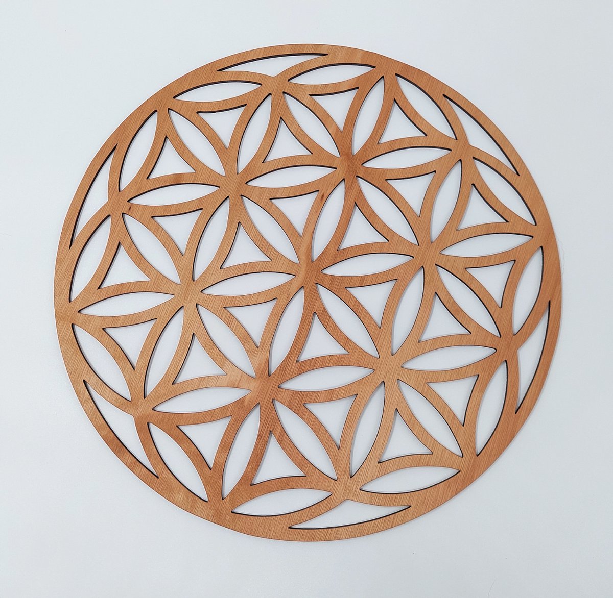 Houten placemats - Flower of life - Ronde placemat - Geometrische wanddecoratie
