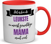 Akyol - leukste mama eruit ziet koffiemok - theemok - rood - Moeder - geweldige mama - moederdag cadeautjes - verjaardagscadeau - kado - 350 ML inhoud