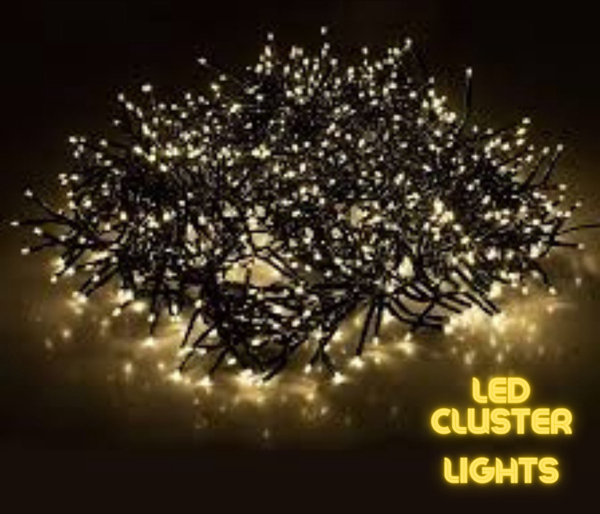 Cluster/decoratie verlichting - 768 LED lampjes - Witte lichtjes - Kunststof - 450 cm lampjes / 800 cm snoer - Decoratie- Verlichting - voor binnen en buiten