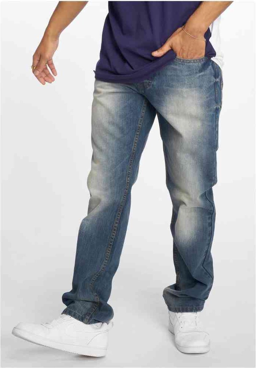 Jean Homme Rocawear Relax Fit - Taille W36/FR46 - Coupe Droite Délavée Bleue - Occasion TB