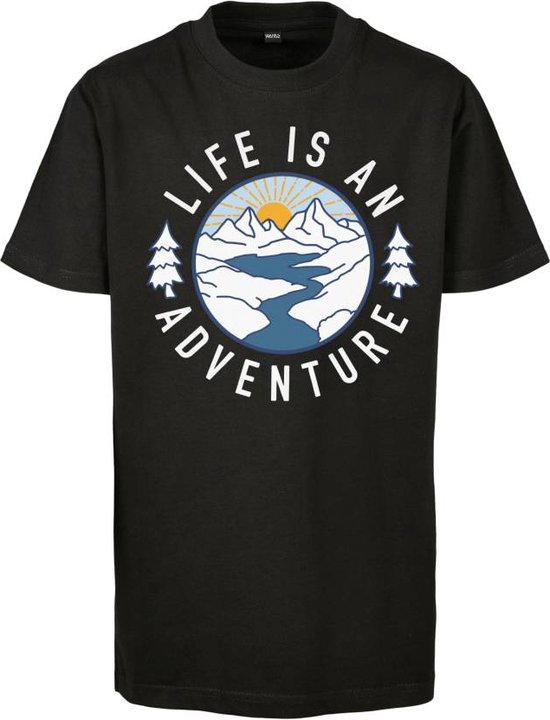 Mister Tee - Life Is An Adventure Kinder T-shirt - Kids 110/116 - Zwart