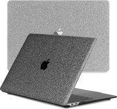 Lunso Geschikt voor MacBook Air 13 inch M1 (2020) cover hoes - case - Glitter Donkergrijs