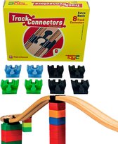 Connecteurs de voie Composants de la voie ferrée - 8 connecteurs de Basis Pièces de voie de train - Voie de train en bois - Pour LEGO DUPLO ©, BRIO©, IKEA