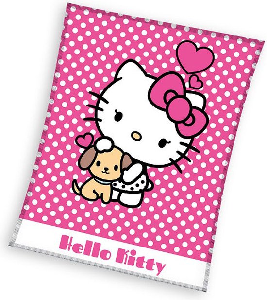 Hello Kitty Fleece deken, Heart - 130 x 170 cm - Polyester