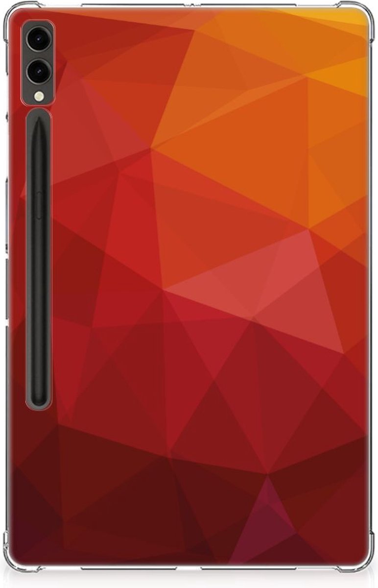 Back Cover voor Samsung Galaxy Tab S9 Plus Polygon Red