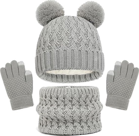 Ensemble hiver Kinder pièces Grijs à ans Bonnet