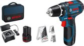 Bol.com Accu schroefboormachine GSR 12V-15 (2x 20 Ah + lader AL 1115 CV + 39 accessoires + toolbag) aanbieding